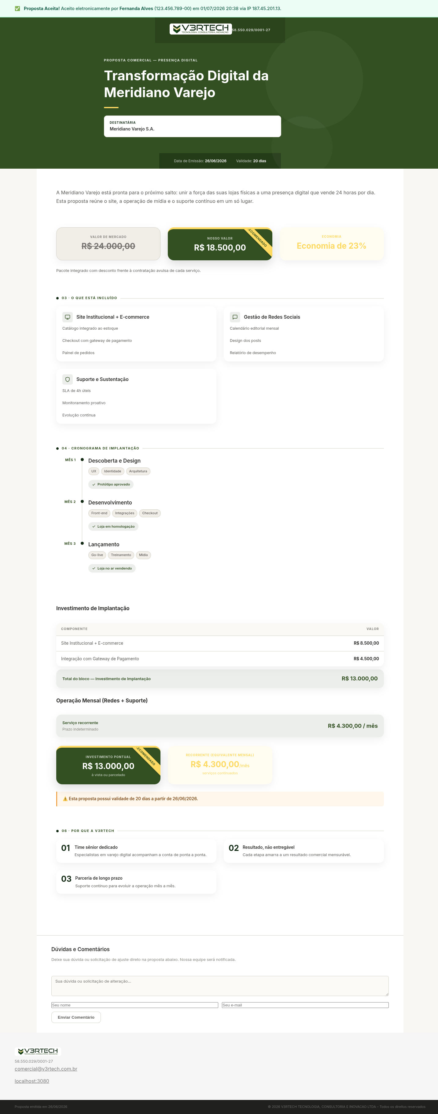 Proposta pública (visão do cliente)